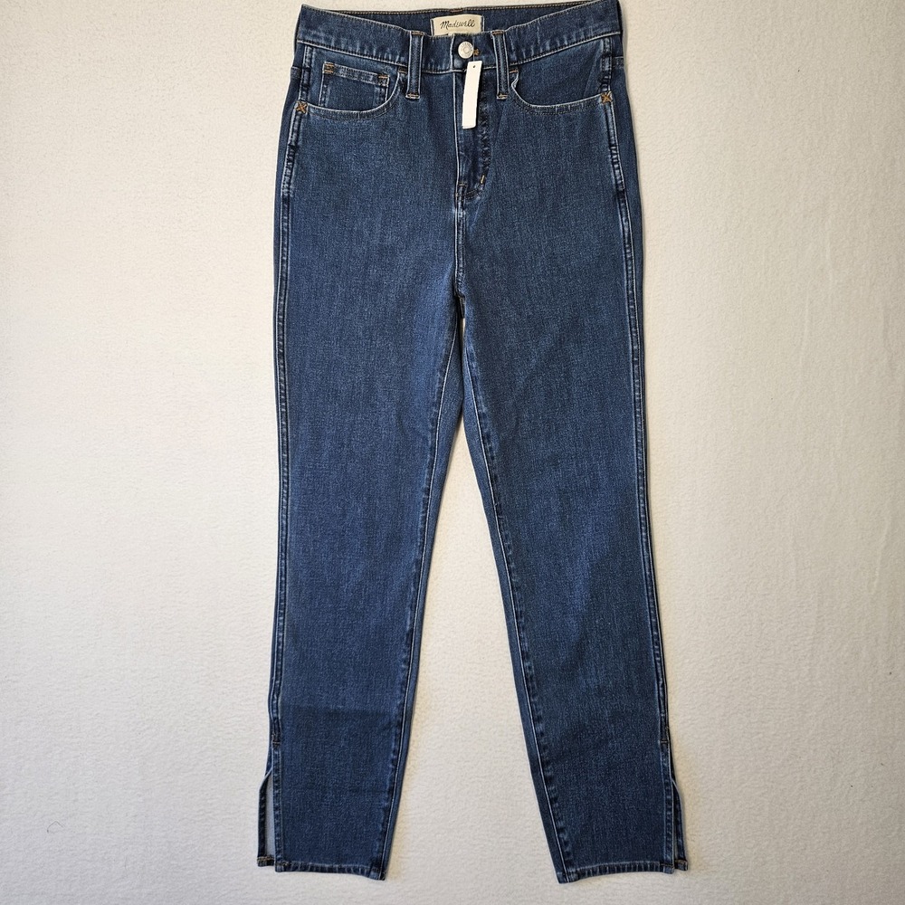 Madewell 11" High-Rise Roadtripper Jeans women's size 26 Slit Hem Ankles